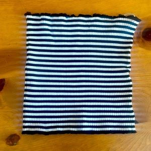 Black and white ribbed Tube top